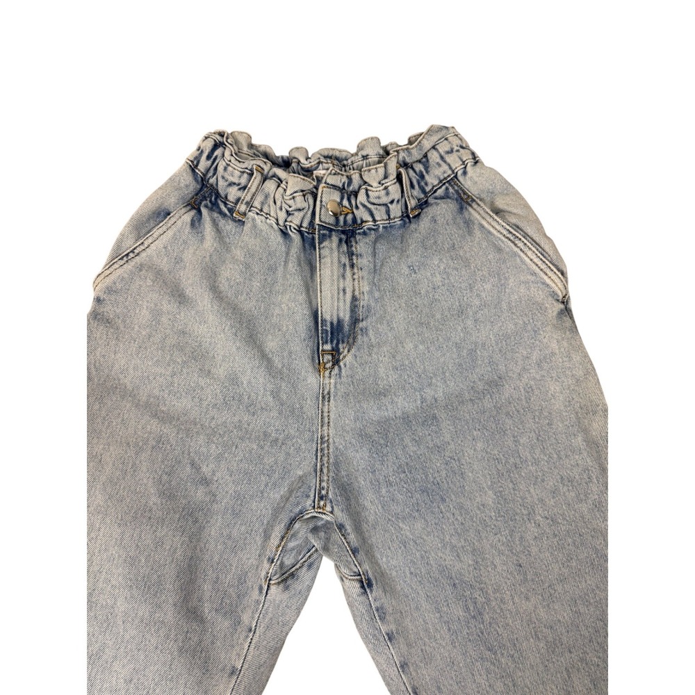 ZARA Light Wash Paperbag Waist Jeans Women US Size 4 - Picture 3 of 4